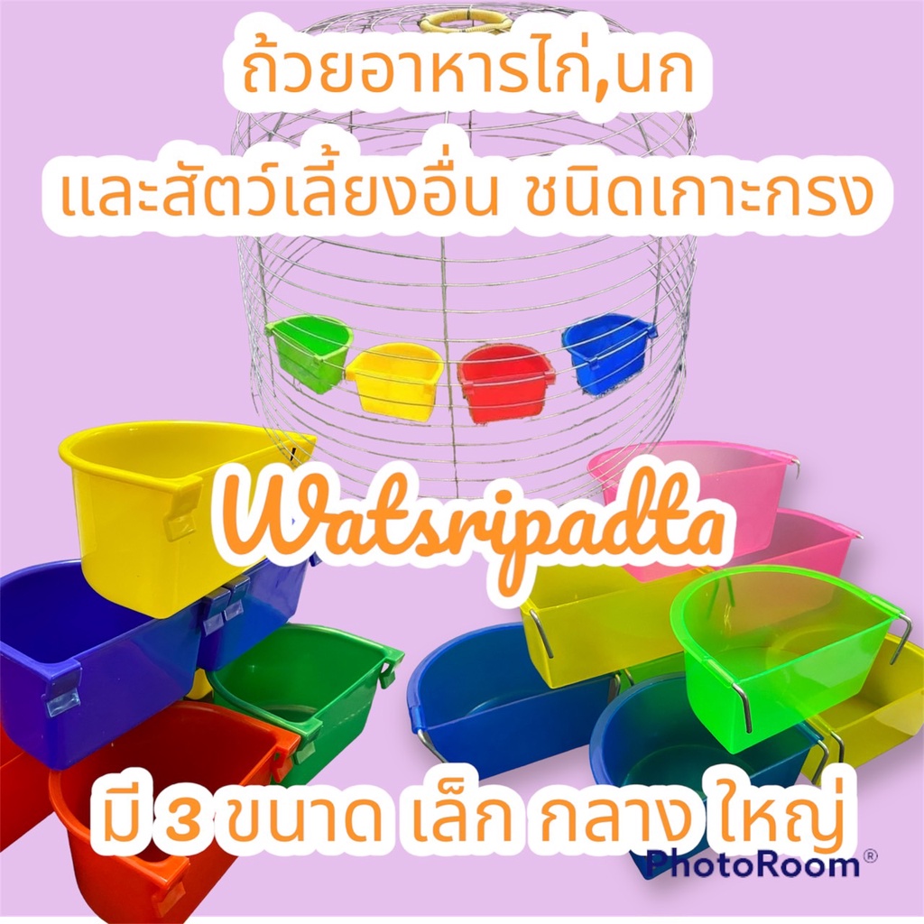 ยกแพ็ค 6 ชิ้น คละสีถ้วยอาหารไก่,นก (เกาะสุ่มมเกาะกรง) มี 4 ขนาดเล็ก 300ml/เล็ก 350ml/กลาง 500ml/ใหญ่ 700ml