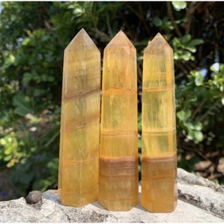 1Pc Natural Yellow Fluorite Tower / Top High Quality / Transformation Meditation Stone / Home Decoration And Collection.