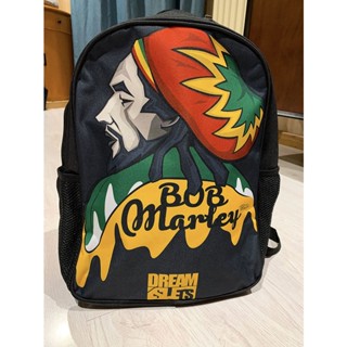 Bobmarley Bob Marley กระเป๋าเป้สะพายหลัง สีแดง สีเหลือง และสีเขียว ทนต่อการสึกหรอ สําหรับผู้หญิง