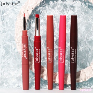 ♕Julystar 12 Colors Double-Ended Lipstick Pencil Velvet Matte Mist Lipgloss Waterproof Non-Stick Cup Not Easy To Decolorize Lip Liner Upbest