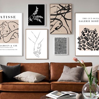 Matisse Picasso Minimalist Gallery Modern Home ภาพวาดผ้าใบ นอร์ดิก โปสเตอร์ และภาพพิมพ์ติดผนัง สําหรับตกแต่งบ้าน ห้องนั่งเล่น