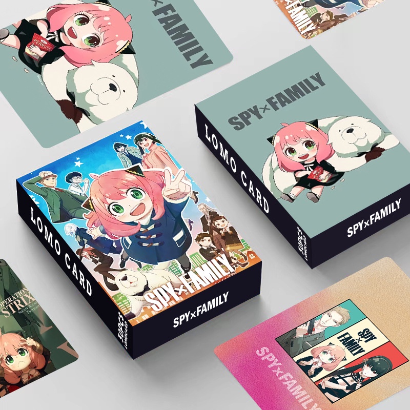 การ์ดโลโม่ พิมพ์ลายสองด้าน SPY X FAMILY 2023 สําหรับครอบครัว 30 ชิ้น ต่อกล่อง