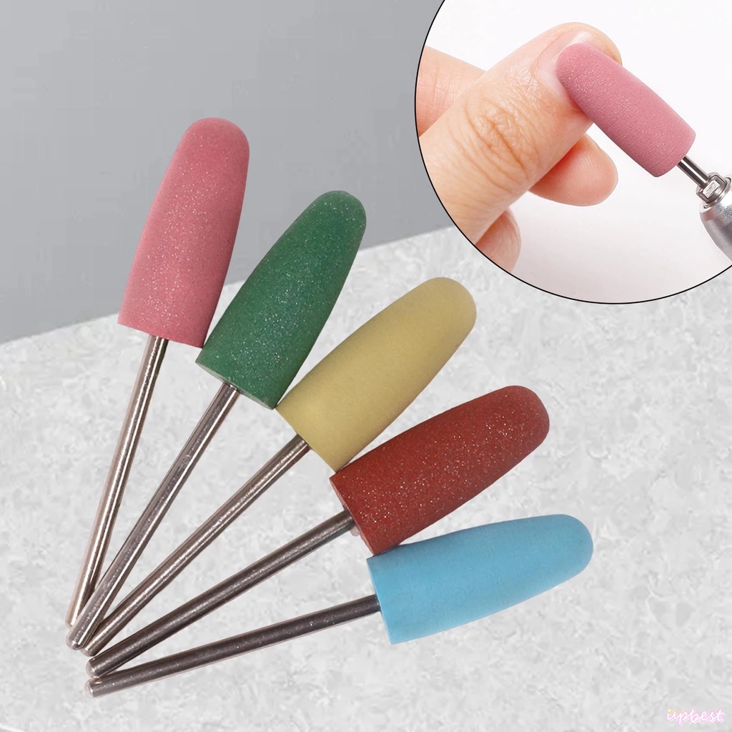 ♕1Pc 2.35Mm หัวเจียรซิลิโคนสำหรับเล็บ Uv Gel Remover File Nail Drill Bits Round Cones Cutter Grinding Head Electric Nail Drill Nail Art Tool Upbest