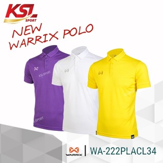 ใหม่! Warrix เสื้อโปโลวอริกซ์ เสื้อวาริกซ์ ใส่ทำงาน ใส่สบาย ไม่ต้องรีด สีล้วนรุ่น WA-222PLACL34 ม่วง,ขาว,เหลือง