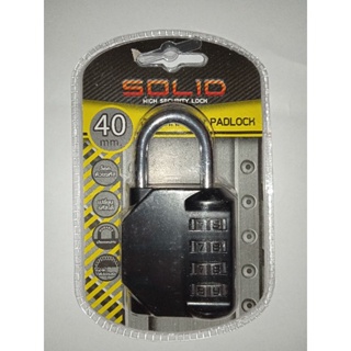 กุญแจล็อค 4 รหัส 40 มม. คอสั้น SOLID Combination Padlock 4 digits code 40 mm.