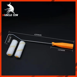 Muscle Cow อะไหล่ลูกกลิ้ง ทาสี ขนแกะแท้ ขนาด 4 นิ้ว (1 กล่อง 10 ลูก) ยี่ห้อ ลูกกลิ้ง สีน้ำ อะคริลิค สีน้ำมัน ขนแกะ