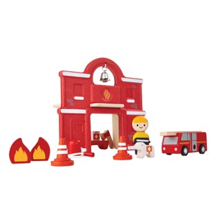 PlanToys 6619 Fire Station ของเล่นไม้ PlanWorld สถานีดับเพลิง เมืองใน จินตนาการ