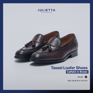 Julietta รองเท้าหนัง Tassel Loafer Shoes Calfskin in Brown  Juliettabkk
