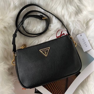 📌NEW GUESS Destiny Top Zip Shoulder Bagสีดำ