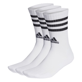 adidas ไลฟ์สไตล์ ถุงเท้าความยาวครึ่งแข้งนุ่มสบาย 3-Stripes (3 คู่) Unisex สีขาว HT3458