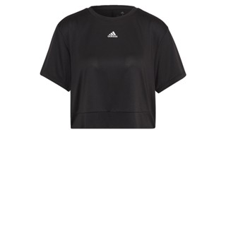 adidas เทรนนิง เสื้อครอปทรงหลวม AEROREADY Studio ผู้หญิง สีดำ HD8943