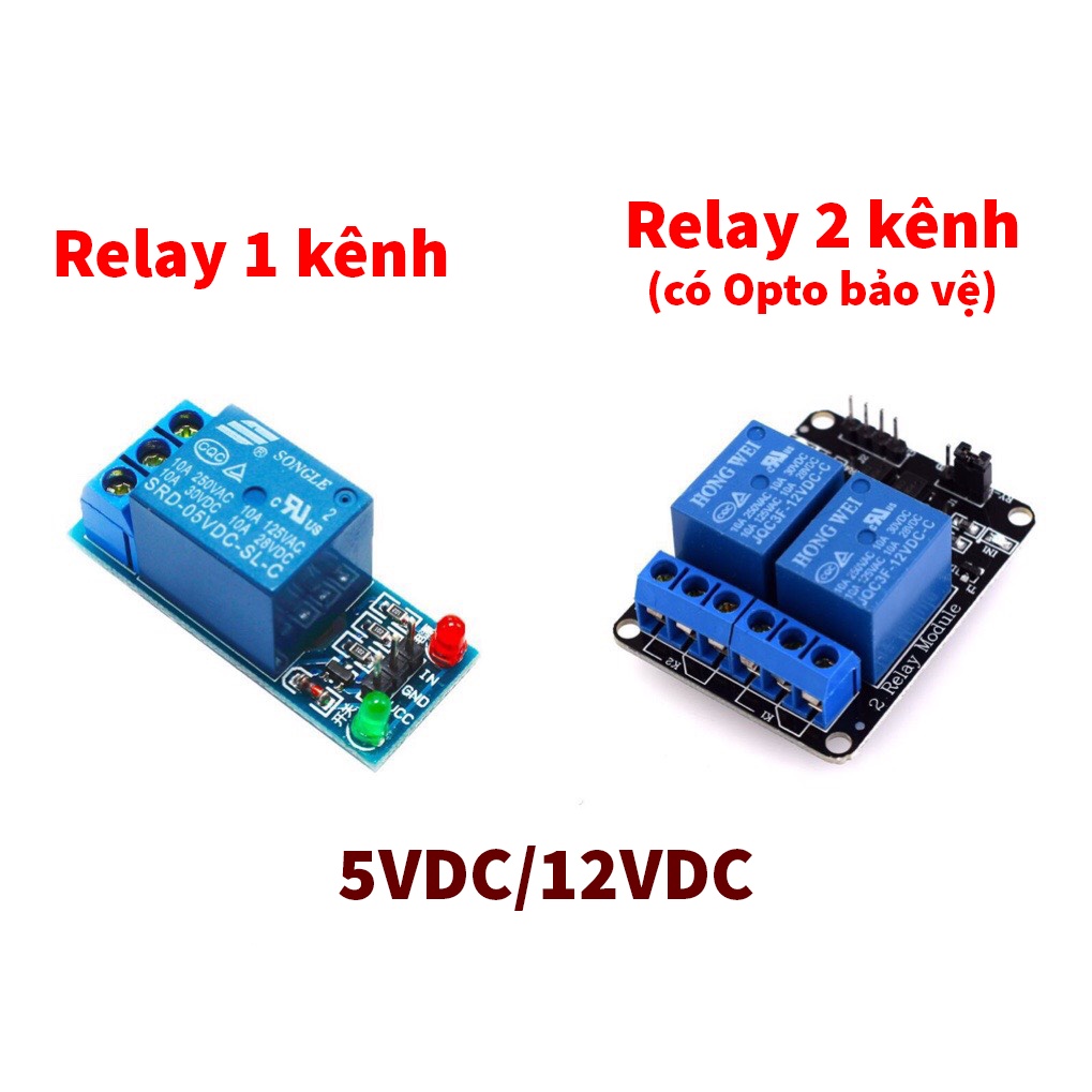 โมดูลรีเลย์ 5VDC 12VDC 1 Channel 2 Channel - วงจรรีเลย์ 5V 12V 1 2 Channel, รีเลย์ 5V 12V (พร้อมการป