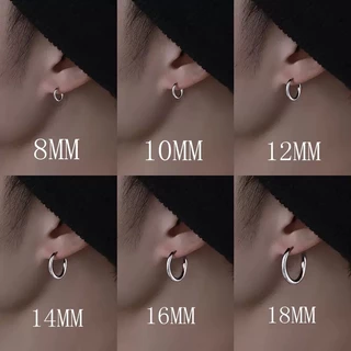 Roselife ต่างหูห่วง สเตนเลส 8/10 มม. 12 มม. 14 มม. เครื่องประดับแฟชั่น สําหรับผู้ชาย ผู้หญิง 1 ชิ้น