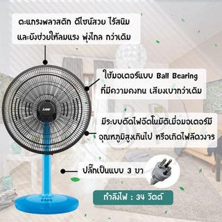 [มีหลายสี] พัดลม MITSUBISHI ขนาด 18 นิ้ว **ตั้งโต๊ะ** รุ่นให่ม่ล่าสุด D18A-GB