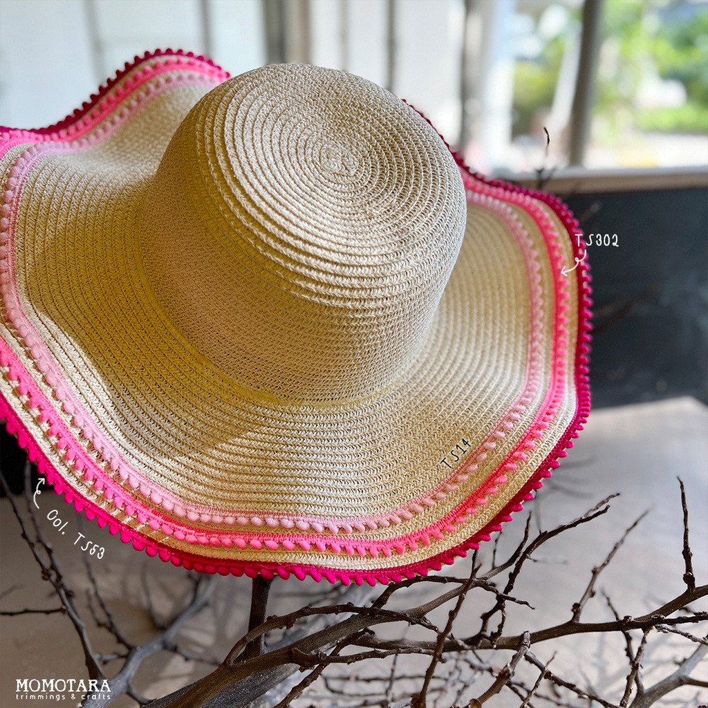 MOMOTARA No. 4613 เทปทอชายข้างเดียว ปอมปอม  Ball Fringe Knit ขนาด 0.9 CM ยาว 36 หลา - รูปที่ 4