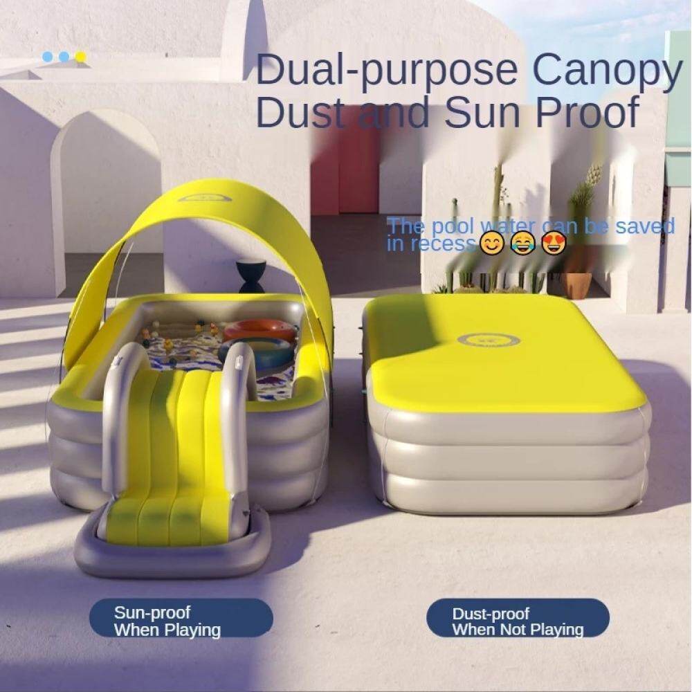 PVC Inflatable Pool เด็กเล่นสระว่ายน้ำสระว่ายน้ำกลางแจ้งสำหรับเด็ก 210*145*60 Cm ราคา ถูกที่สุด ดีลบีเคเค แกลเลอรีภาพที่ 5