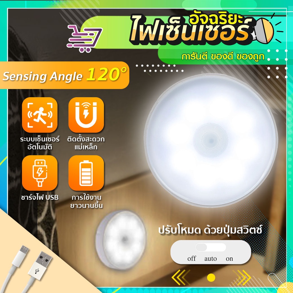 ไฟเซนเซอร์อัจฉริยะ ติดผนังได้ไม่ต้องเจาะ ไฟเซนเซอร์ติดผนัง SP285