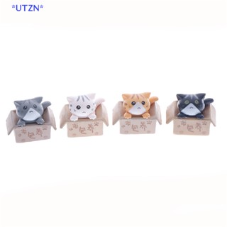 UTZN&gt; 1PC Resin Ornaments Mini Cat Model Doll Miniatures Mediterranean Style  new