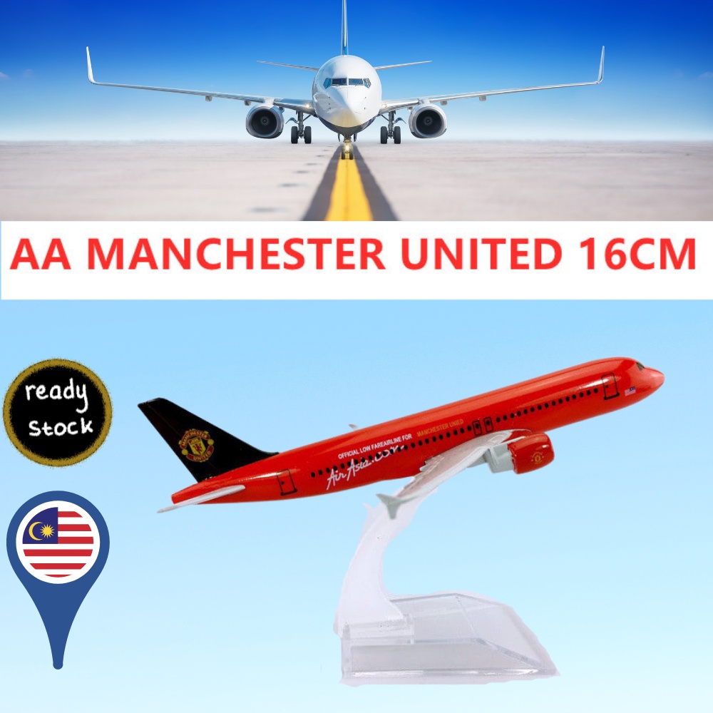 16 ซม.Air Asia Manchester United A320 Miniature Resin Passenger Cargo เครื่องบินเครื่องบินรุ่นคอลเลก