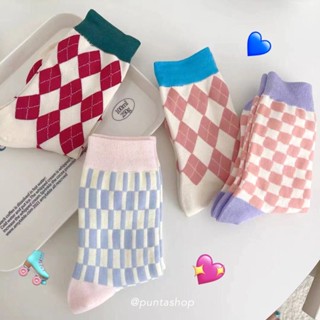 (พร้อมส่ง🛻)ถุงเท้ายาว Cozy day socks 🧦 💖🛼มี 4 สีให้เลือก ผ้า cotton ใส่สบาย ระบายอากาศ ไม่อับชื้น 🧶