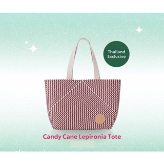 [แท้]Starbucks Candy Cane Lepironia Tote กระเป๋ากระจูด