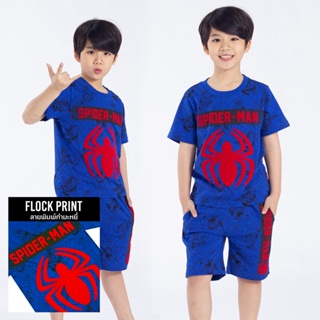 Marvel Boy Spider-man T-Shirt&amp;Shorts -เสื้อยืดและกางเกงเด็กผู้ชายลาย สไปเดอร์แมน สินค้าลิขสิทธ์แท้100% characters studio