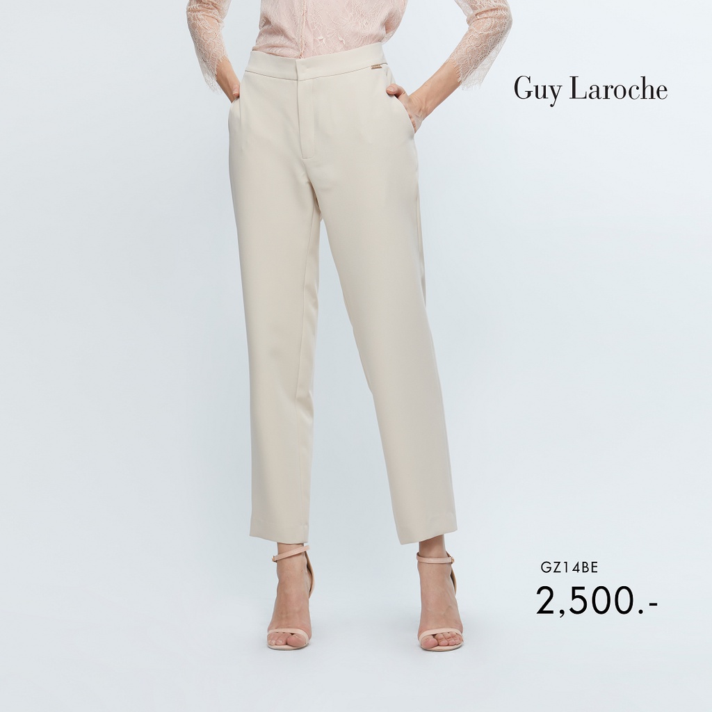 Guy Laroche woman's work pants King Suiting กางเกงทำงานผู้หญิง ขายาว ทรงสลิม สีเบจ GZ14BE