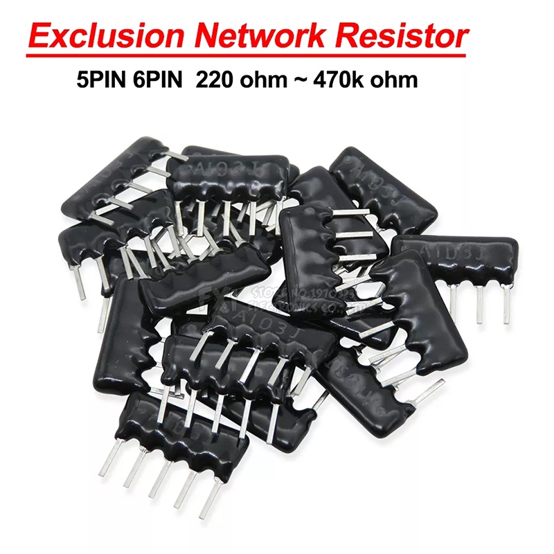 10PCS 5PIN 6PIN excusion Network Resistor Rey DIP 100 220 330 470 680 1K 1.2K 1.5K 2K 2.2K 3.3K 4.7K