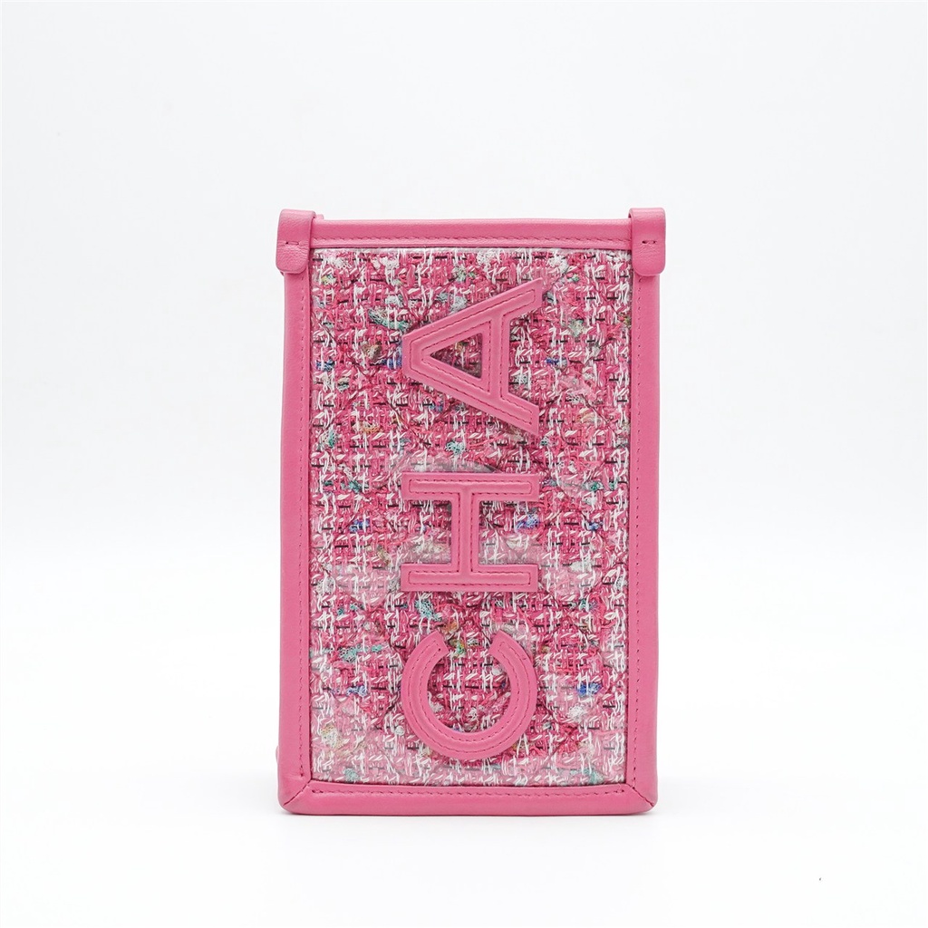 CHANEL Chanel tweed PVC สีชมพู กระเป๋าใส่โทรศัพท์มือถือหญิง