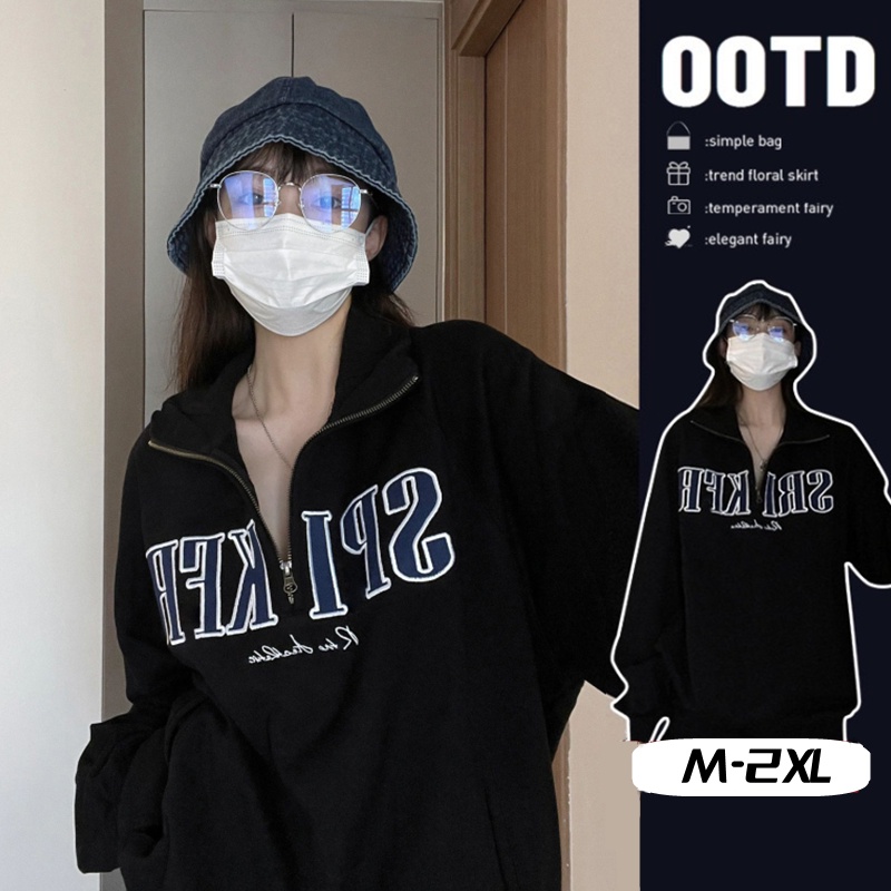 ส่งไวจากไทย SELLDA เสื้อสเวตเตอร์ เย็บปักถักร้อย แขนยาว สไตล์เกาหลี โอเวอร์ไซซ์ สำหรับผู้หญิง