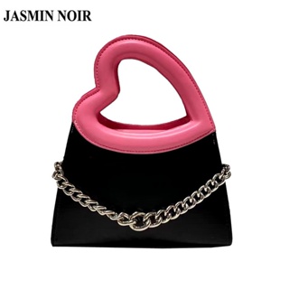 Jasmin NOIR กระเป๋าถือ กระเป๋าสะพายไหล่ หนัง PU แต่งสายโซ่คล้อง สําหรับสตรี