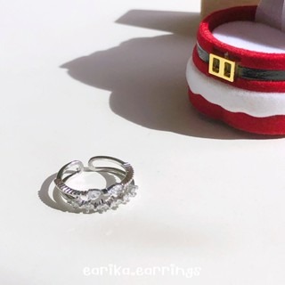 (กรอกโค้ด GG24P ลด 65.-) earika.earrings - double layer ribbon ring แหวนสองเลเยอร์จี้โบว์เงินแท้ ฟรีไซส์ปรับขนาดได้