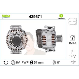 439671 ไดชาร์จ Valeo รุ่น BENZ OM651 W204/W212/C207