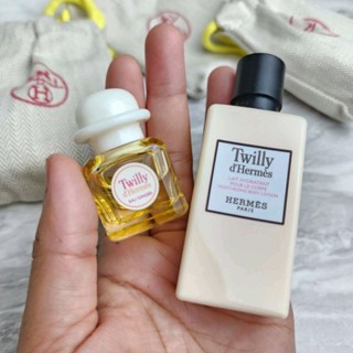 Set น้ำหอมจิ๋วมินิ Hermes Twilly dHermes Ginger EDP 7.5ml+Body Lotion 40ml (หัวแต้ม +ถุงผ้า )