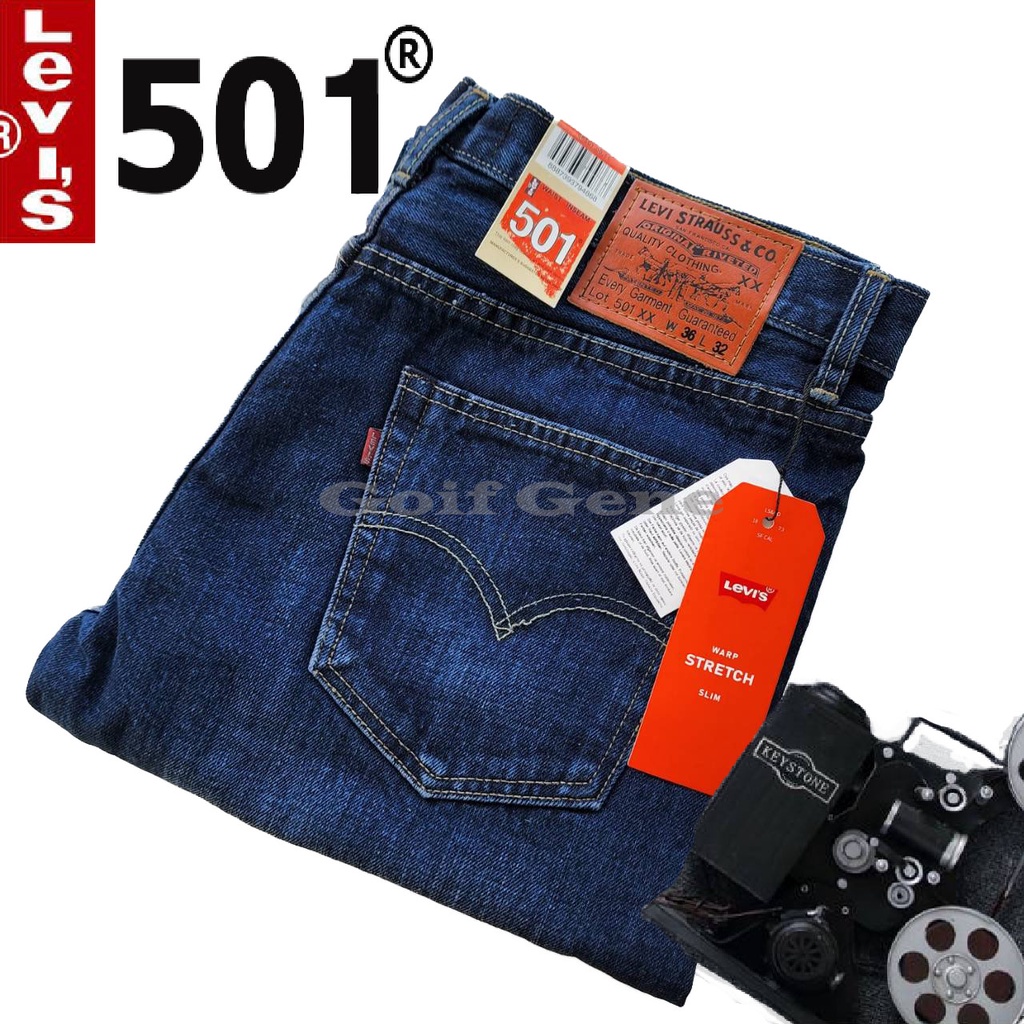 Levi;s 501 กางเกงยีนส์ ทรงกระบอกใหญ่ (ผ้าฟอก) สี Jeans  สินค้าพร้อมส่ง