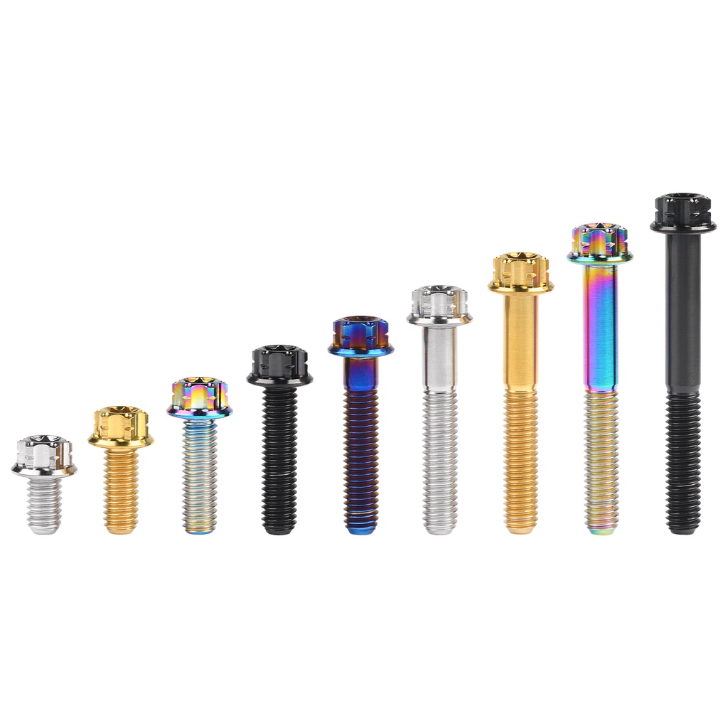 Wanyifa Titanium Bolt M6x10/15/20/25/30/35/40/45/50/55 มม.หน้าแปลนขนาดเล็ก Torx หัวสําหรับการปรับเปลี่ยนการตกแต่งรถจักรยานยนต์