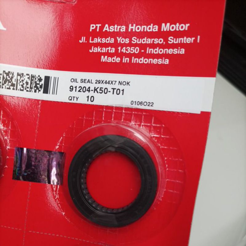 ซีลล้อหลัง 29x44x7 Vario 110 Beat Scoopy Spacy Original 91204 K50 T01 / 91255 QM