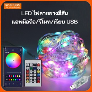 ไฟสายยาง ยาว 10 เมตร LED Strip Light ไฟ USB ไฟท่อยาง ไฟเส้น ประดับตกแต่งต้นคริสต์มาส หลายสี กันน้ำ