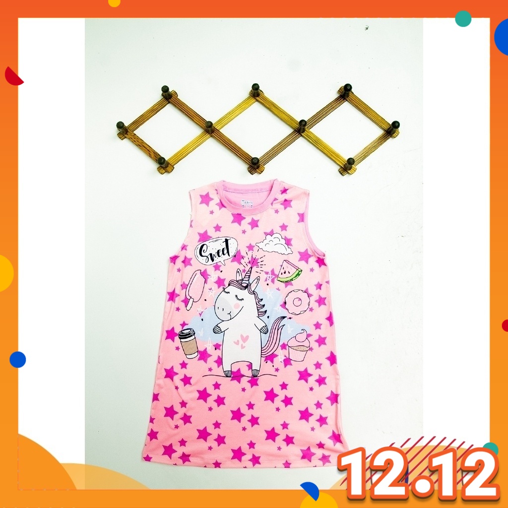 ไซ 153962 GIRL DRESS PYJAMAS DISNEY CARLTOON UNICORN B SINGLET