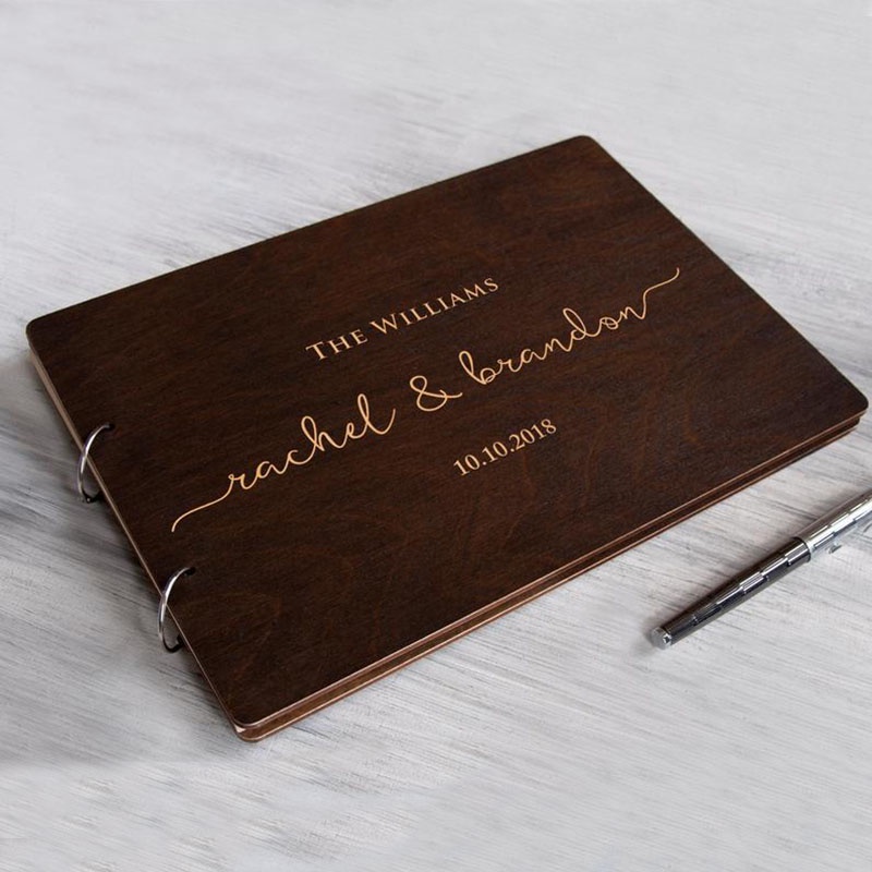 Personalized Wedding Guest Book Unique Wooden Guest Book Wedding Wishes