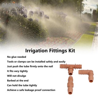 18Pcs Irrigation Fittings Kit Brown Water Barbed Coupling Connecter for 16mm Pipes