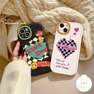 เคสโทรศัพท์มือถือ ลายหัวใจหน้ายิ้ม สําหรับ Redmi 9 10 A1 9T 12C 10A 9A 10C 9C NFC Mi 12 11 Lite 11T Pro Note 8 9 10 11 11Pro 10s 11s 10Pro 9Pro 9s 8Pro POCO F4 K40s M3 X3 NFC เคสกระดานหมากรุก