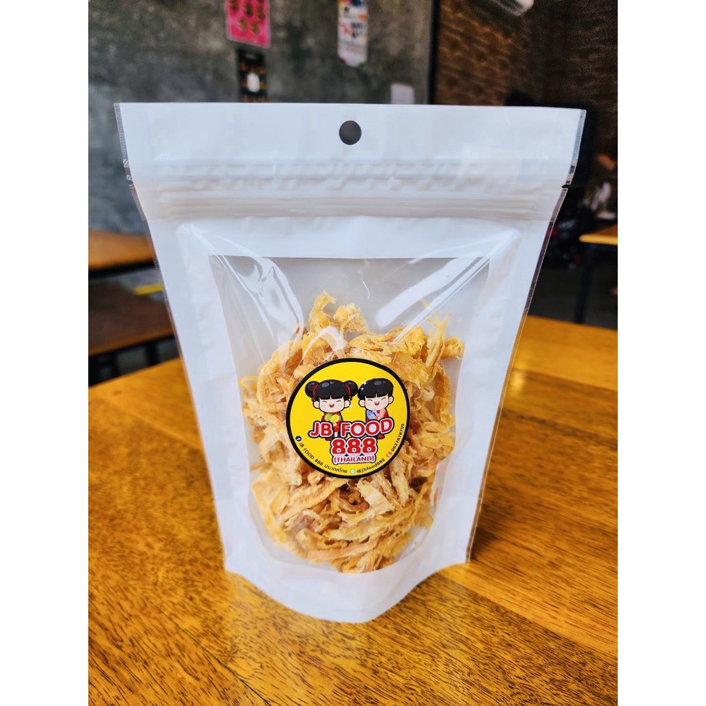 ปลาหมึกหยอง หนังนุ่ม รสดั้งเดิม เส้นเหนียวนุ่ม หอมหวานเนื้อหมึก อร่อย ทานเพลิน บรรจุถุงซิปล็อค - JB 