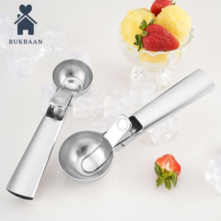 RUKBAAN(พร้อมส่ง+โค้ดลด)ที่ตักไอศครีม ที่ตักไอติม ที่ตักผลไม้ สแตนเลส Ice Cream Scoop มี2ขนาดให้เลือก(K2017)