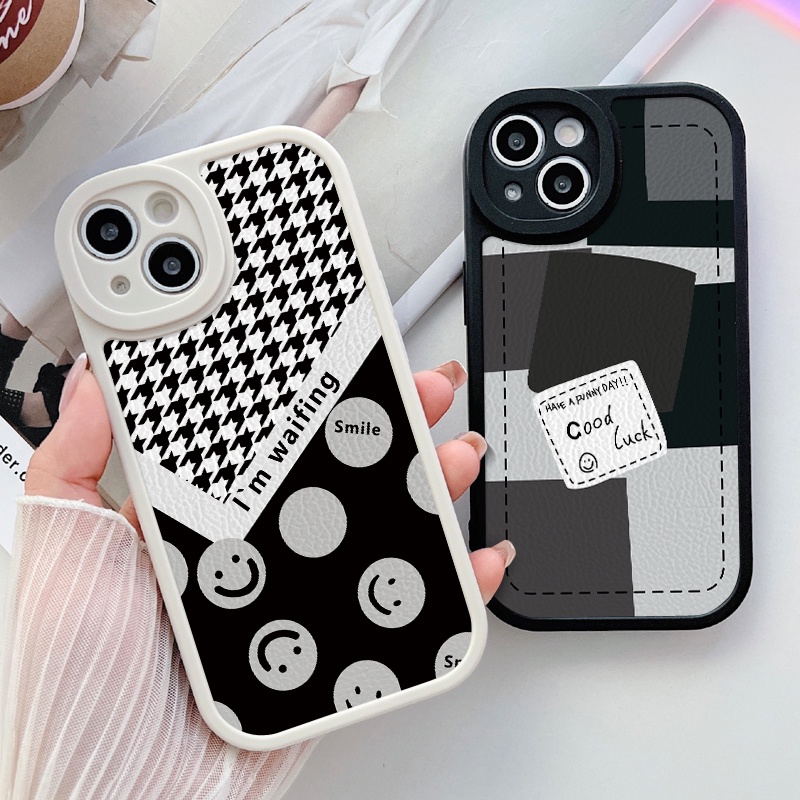 ปลอกหนังสําหรับrealme X XT 8 9 10 11 12 13 X2 Pro Plus Narzo 50 5G GT 6T Neo 5 3T 3 2 เคสโทรศัพท์Blanc Seriesป้ายการ์ดLittle Smileคลุมทั้งหมดTPU Soft Case | Xmd 176