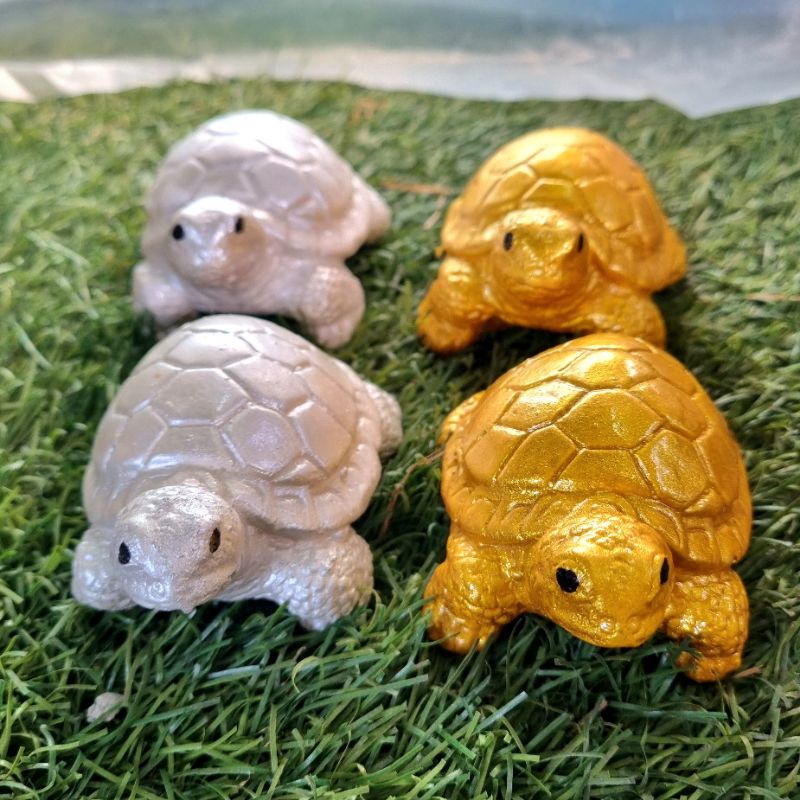 ตุ๊กตาเต่าปูนปั้น เต่าเงินเต่าทอง ของมงคลนำโชค ตกแต่งสวนและบ้าน
