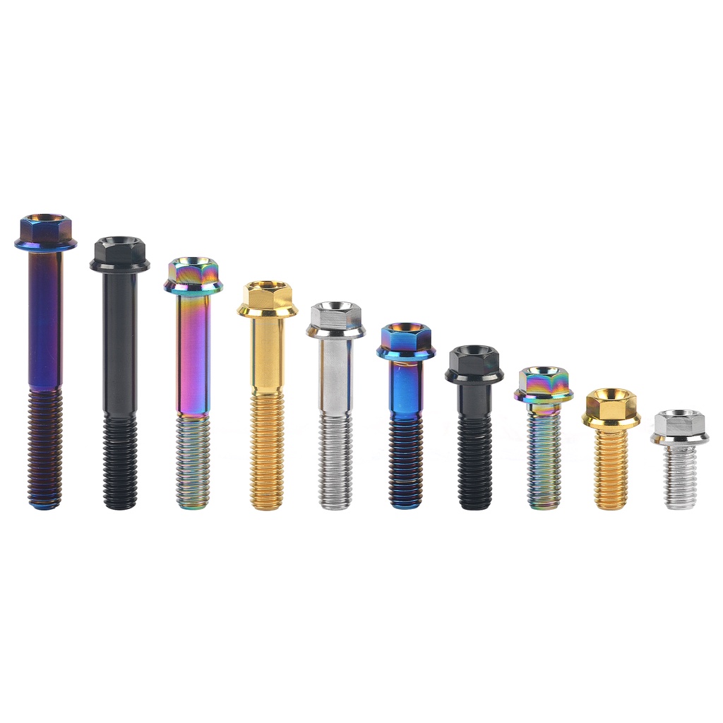 Wanyifa Titanium Flange Hex หัวเล็กรถจักรยานยนต์ Bolt M8x15 20 25 30 35 40 45 50 55 60 65 มม.P1.25 มม.