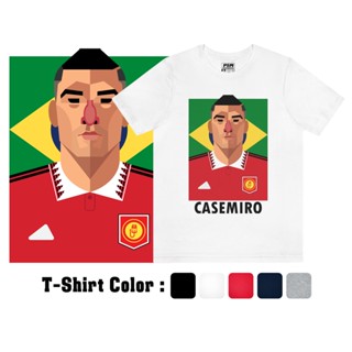 PSM เสื้อยืดลายนักฟุตบอล เสื้อลาย Casemiro แมนยูฯ 2022-23