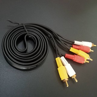 สายRCA สาย AV เข้า 3 ออก 3 สายสัญญาณภาพและเสียง 3.5 มม. RCA AV Audio 3.5mm ขนาด 1.5เมตร สามสี แดง เหลือง ขาว