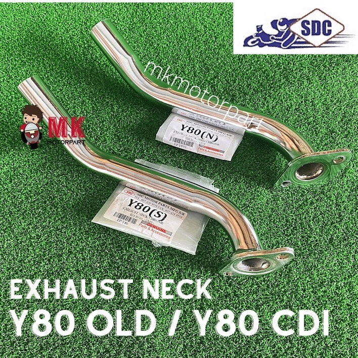 (CP) คอท่อไอเสีย Yamaha Y80 เก่า / Y80 CDI ท่อท่อหน้า CHROME